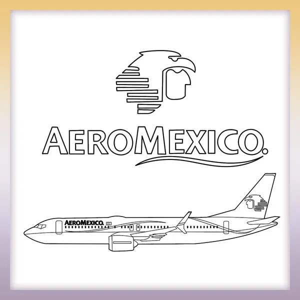 Aeromexico Flugzeug | Online-Malvorlagen für Kinder