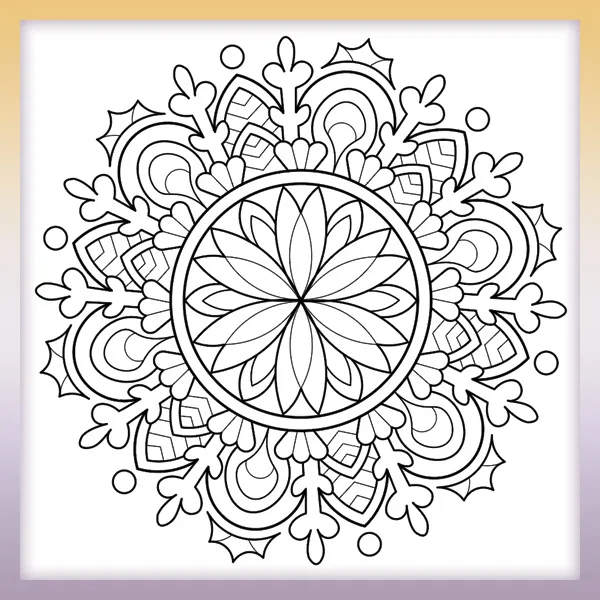 Winterblumen-Mandala | Online-Malvorlagen für Kinder